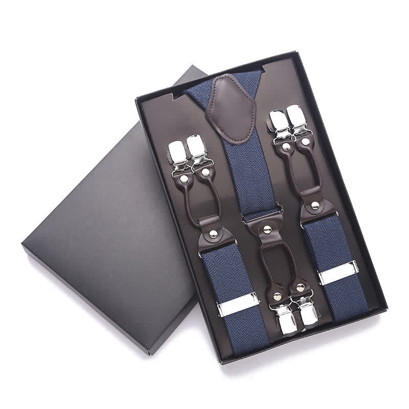 Tirantes ajustables de 6 clips en color liso
