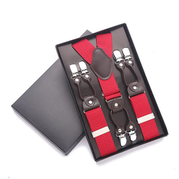 Tirantes ajustables de 6 clips en color liso