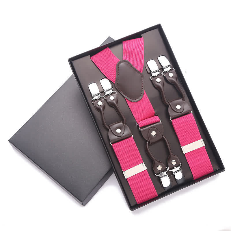 Tirantes ajustables de 6 clips en color liso