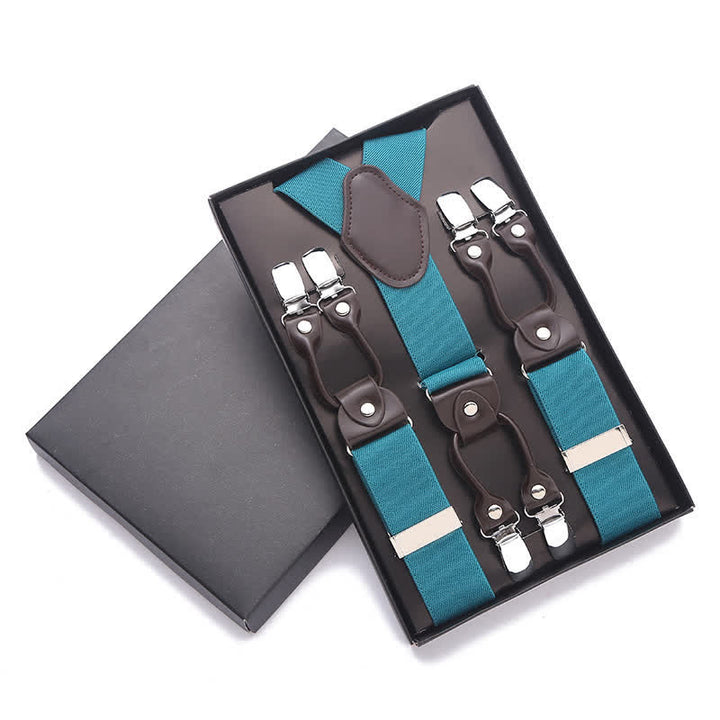 Tirantes ajustables de 6 clips en color liso