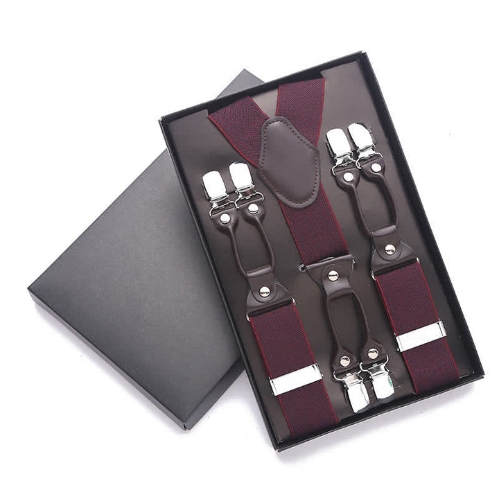 Tirantes ajustables de 6 clips en color liso