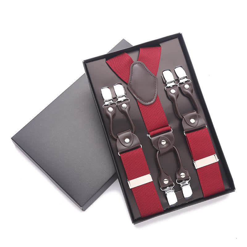 Tirantes ajustables de 6 clips en color liso