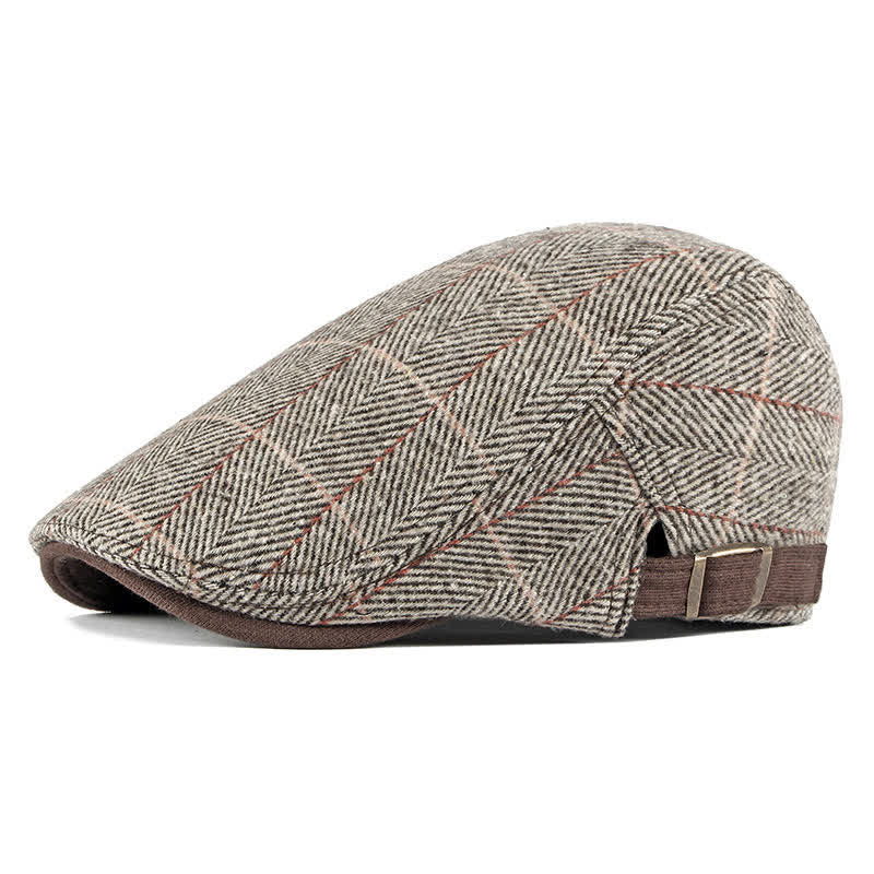 Boina plana de algodón estilo Gatsby con diseño de espiga vintage
