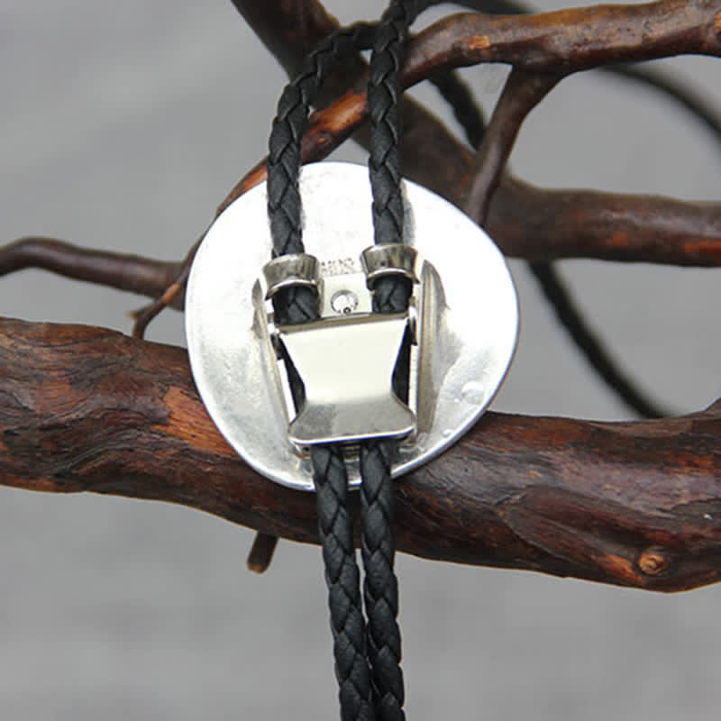 Corbata bolo con incrustaciones de concha de abulón redonda irregular de tendencia