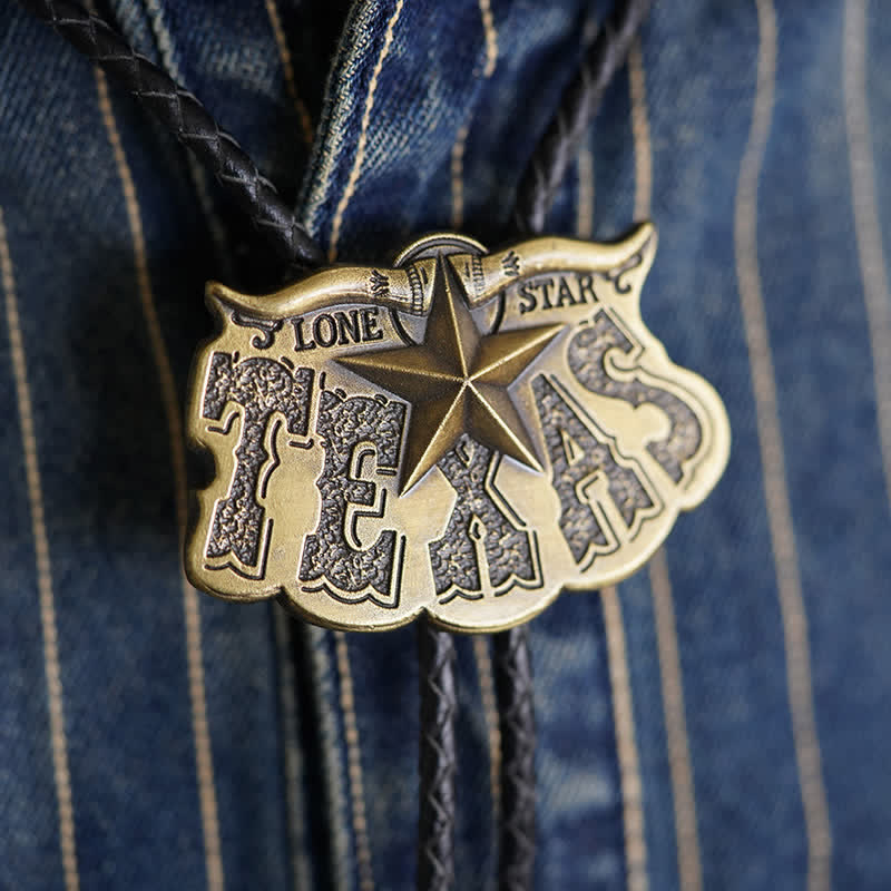 Corbata de bolo con colgante de Texas Lone Star Longhorn