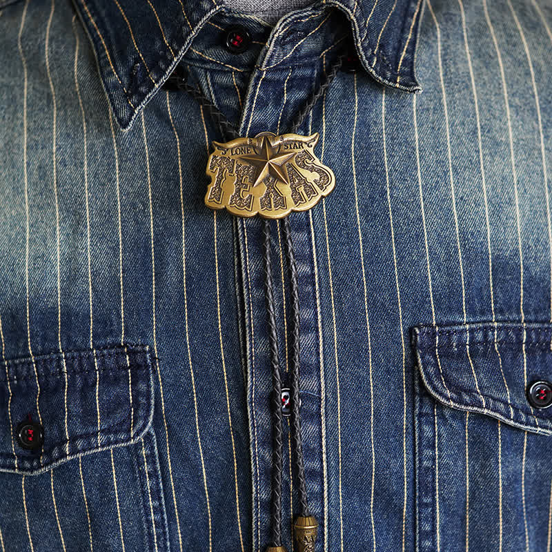 Corbata de bolo con colgante de Texas Lone Star Longhorn