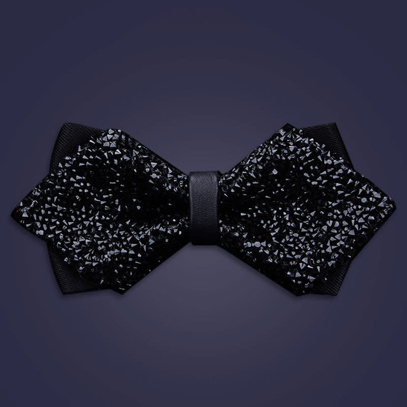 Pajarita informal de moda con cristales y diamantes de imitación para hombre