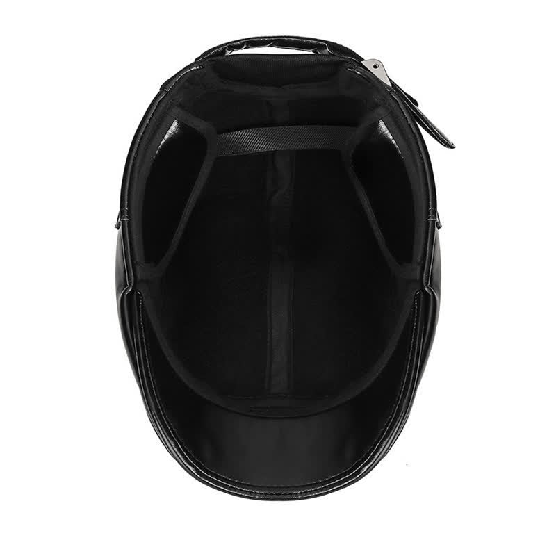 Boina negra informal con orejas cálidas para invierno