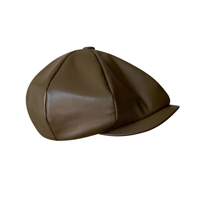 Boina de cuero octogonal estilo británico verde militar