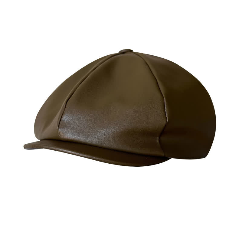 Boina de cuero octogonal estilo británico verde militar