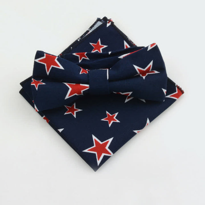 Conjunto de 2 pajaritas y pañuelos de algodón con estampado de flores de cachemira para hombre