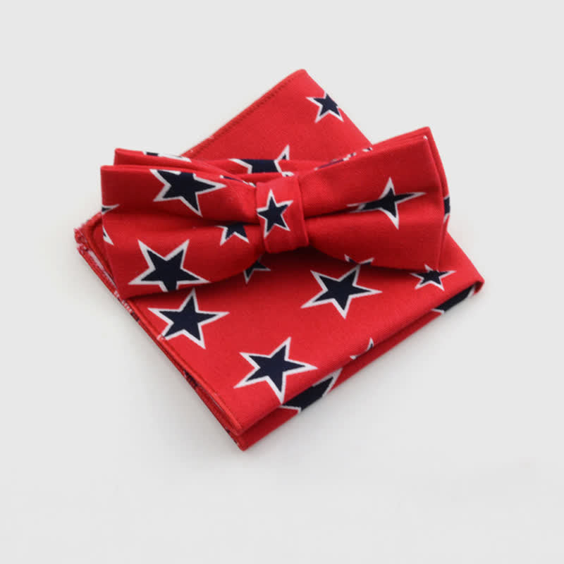 Conjunto de 2 pajaritas y pañuelos de algodón con estampado de flores de cachemira para hombre