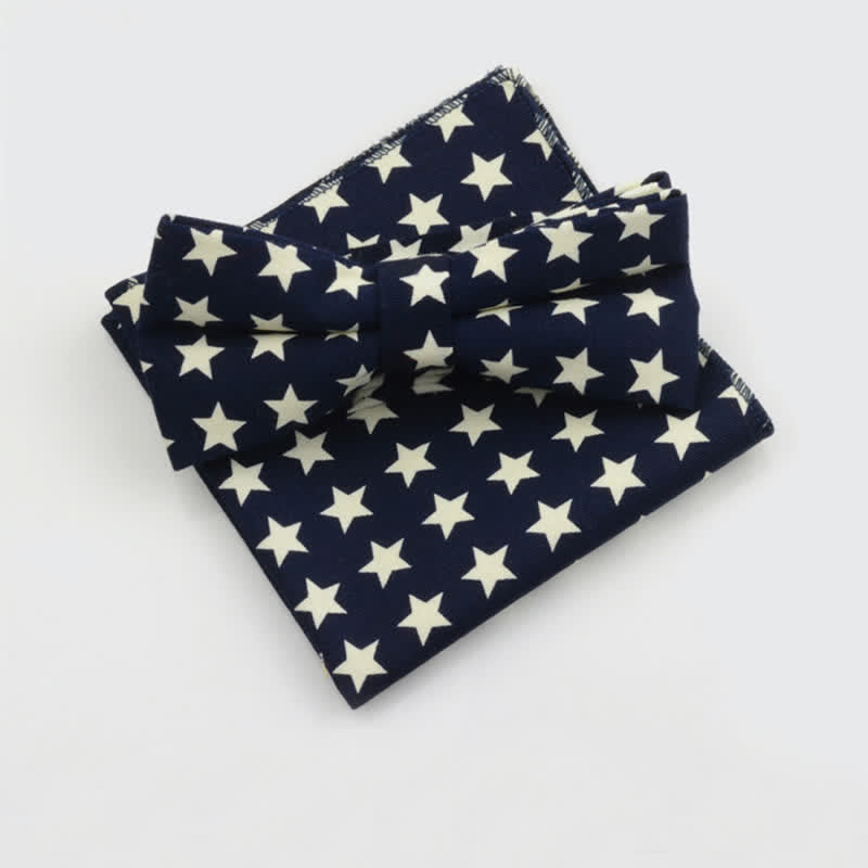 Conjunto de 2 pajaritas y pañuelos de algodón con estampado de flores de cachemira para hombre