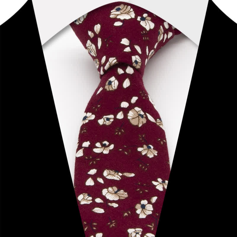 Conjunto de 3 corbatas de lazo de algodón con estampado de cachemira y flores para hombre