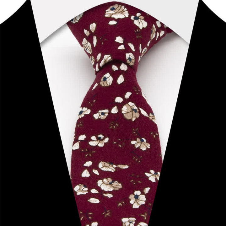 Conjunto de 3 corbatas de lazo de algodón con estampado de cachemira y flores para hombre