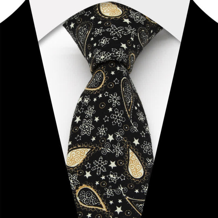 Conjunto de 3 corbatas de lazo de algodón con estampado de cachemira y flores para hombre