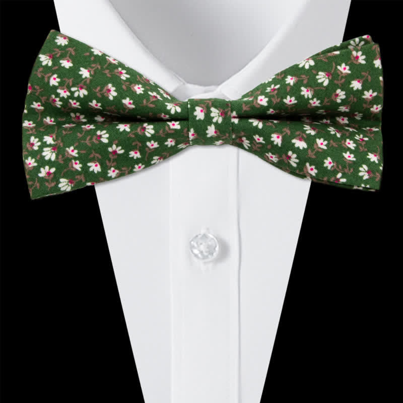 Conjunto de 3 corbatas de lazo de algodón con estampado de cachemira y flores para hombre