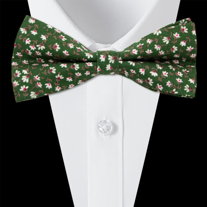 Conjunto de 3 corbatas de lazo de algodón con estampado de cachemira y flores para hombre