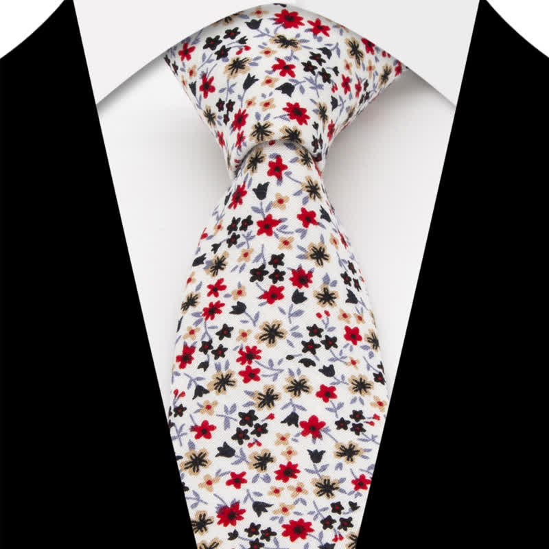 Conjunto de 3 corbatas de lazo de algodón con estampado de cachemira y flores para hombre