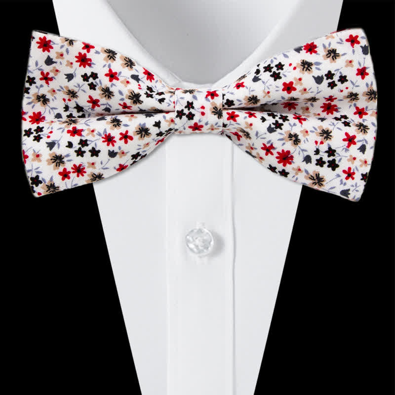 Conjunto de 3 corbatas de lazo de algodón con estampado de cachemira y flores para hombre