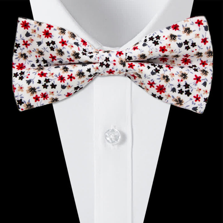 Conjunto de 3 corbatas de lazo de algodón con estampado de cachemira y flores para hombre