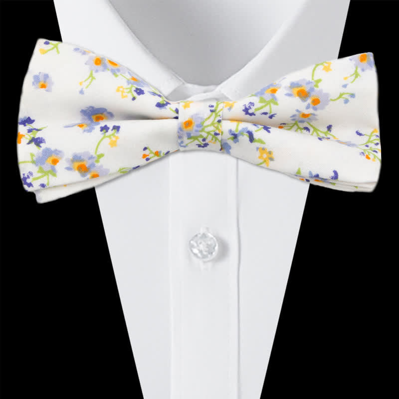 Conjunto de 3 corbatas de lazo de algodón con estampado de cachemira y flores para hombre