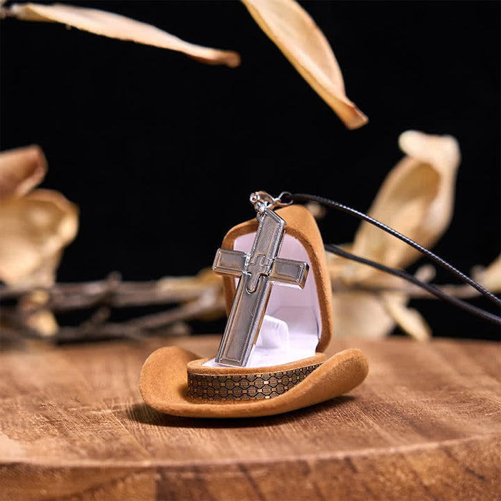 Conjunto de anillo de toro con colgante de cruz de toro Longhorn DIY con cuchillo oculto