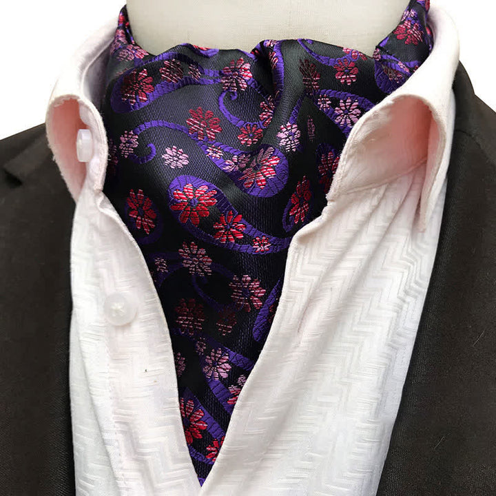 Corbata Ascot con estampado de cachemira y flores
