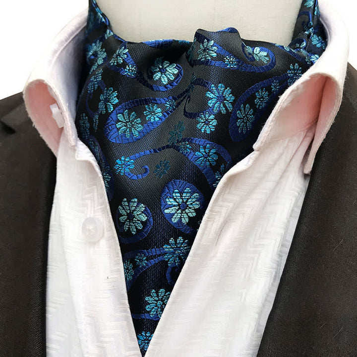Corbata Ascot con estampado de cachemira y flores
