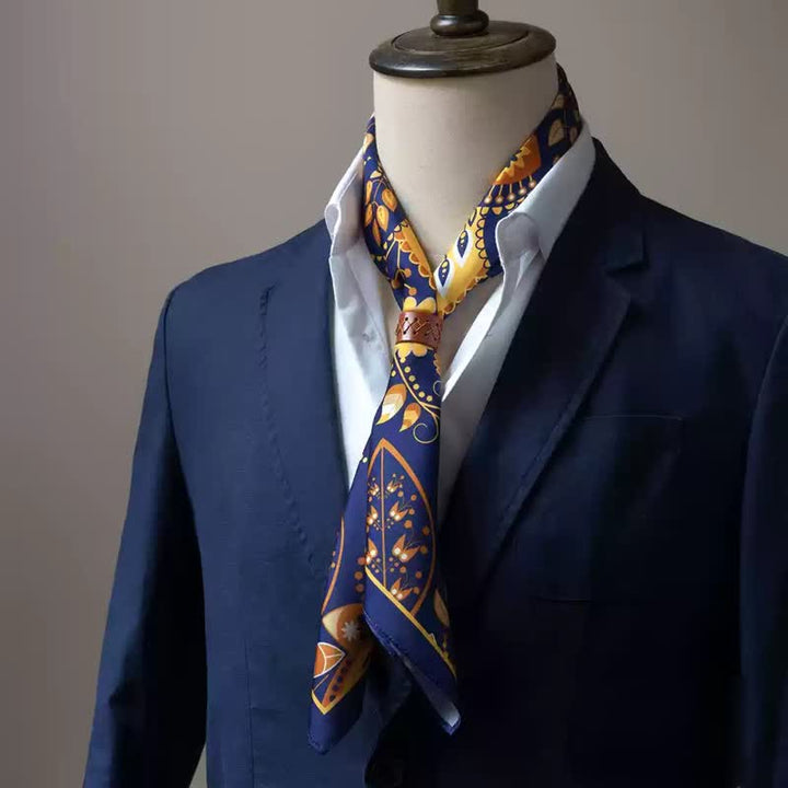 Bufanda cuadrada grande y elegante con estampado clásico de cachemira en estilo británico