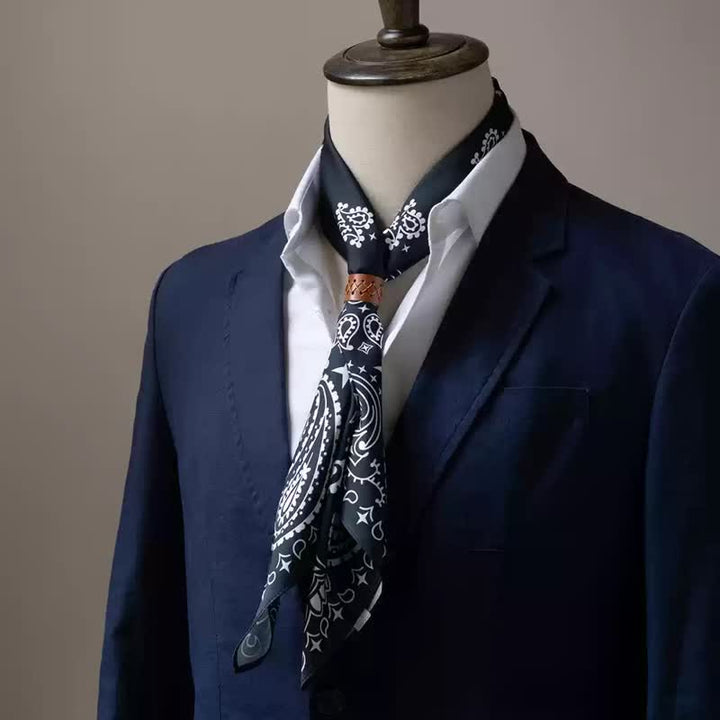 Bufanda cuadrada grande y elegante con estampado clásico de cachemira en estilo británico
