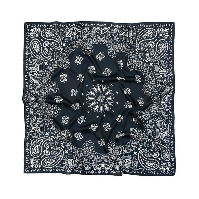 Bufanda cuadrada grande y elegante con estampado clásico de cachemira en estilo británico