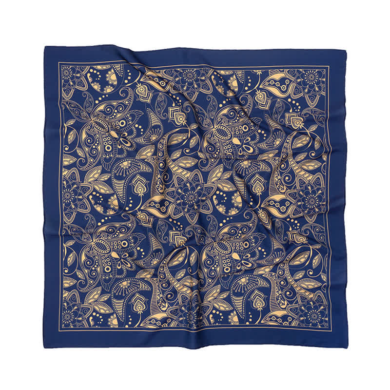 Bufanda cuadrada grande y elegante con estampado clásico de cachemira en estilo británico