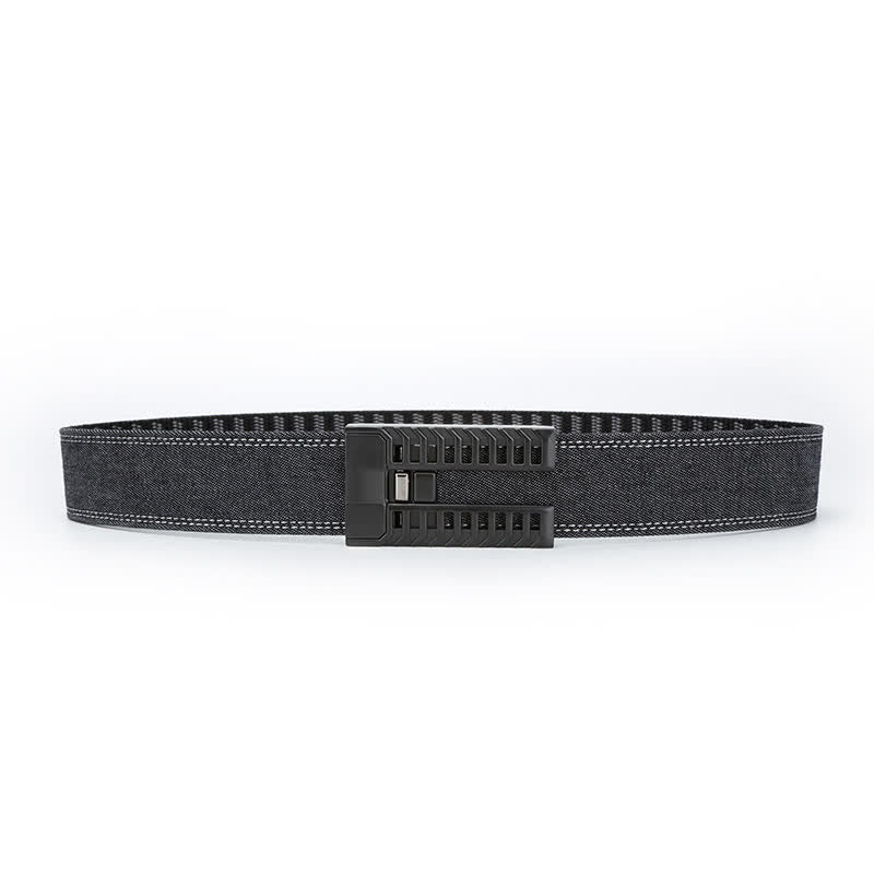 Cinturón de tela vaquera con hebilla automática ajustable para hombre