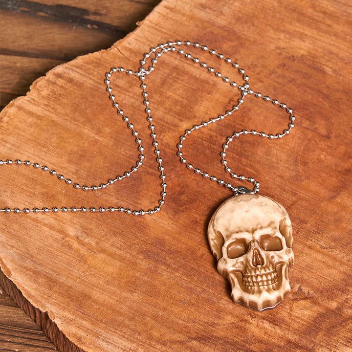 Conjunto de collar con colgante de calavera dorada y cuchillo oculto, hebilla de cinturón, bricolaje, con cabeza de toro