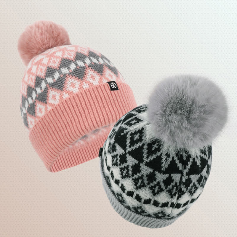 Conjunto de 3 guantes y bufanda de punto con estampado de diamantes unisex cómodos