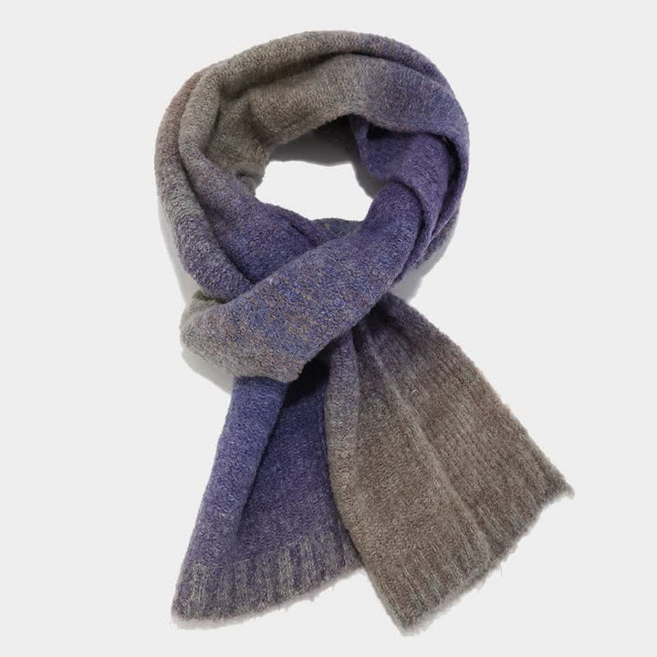 Conjunto de 3 piezas unisex de gorro, bufanda y guantes de punto con bolas de pelo teñido anudado de colores