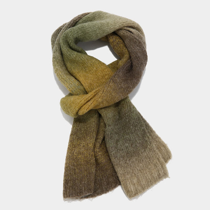 Conjunto de 3 piezas unisex de gorro, bufanda y guantes de punto con bolas de pelo teñido anudado de colores