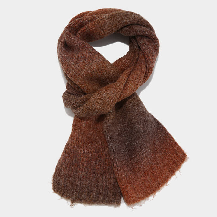 Conjunto de 3 piezas unisex de gorro, bufanda y guantes de punto con bolas de pelo teñido anudado de colores