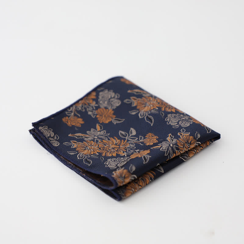 Pañuelo de bolsillo con estampado floral artístico para hombre