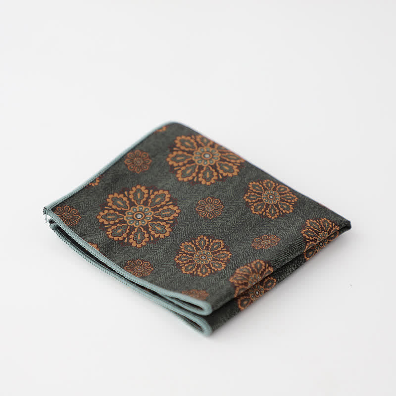 Pañuelo de bolsillo con estampado floral artístico para hombre
