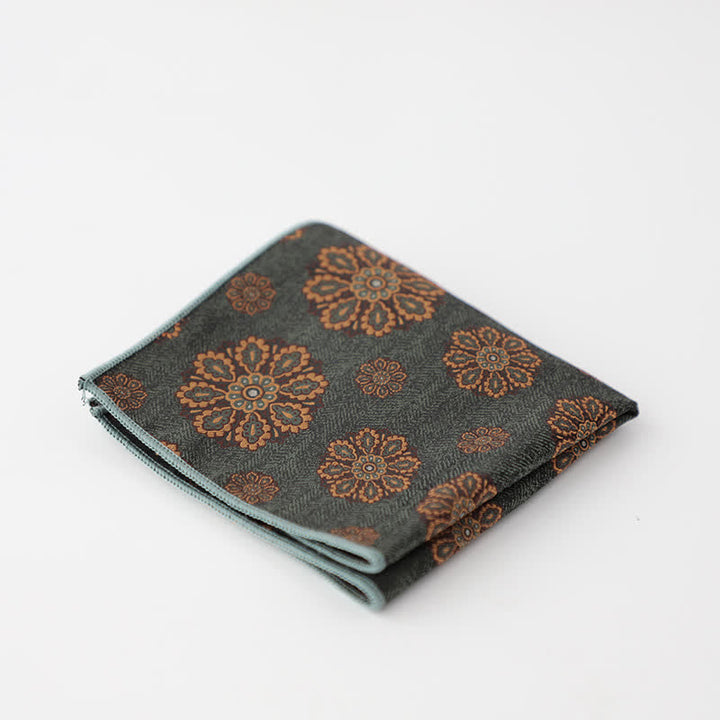 Pañuelo de bolsillo con estampado floral artístico para hombre