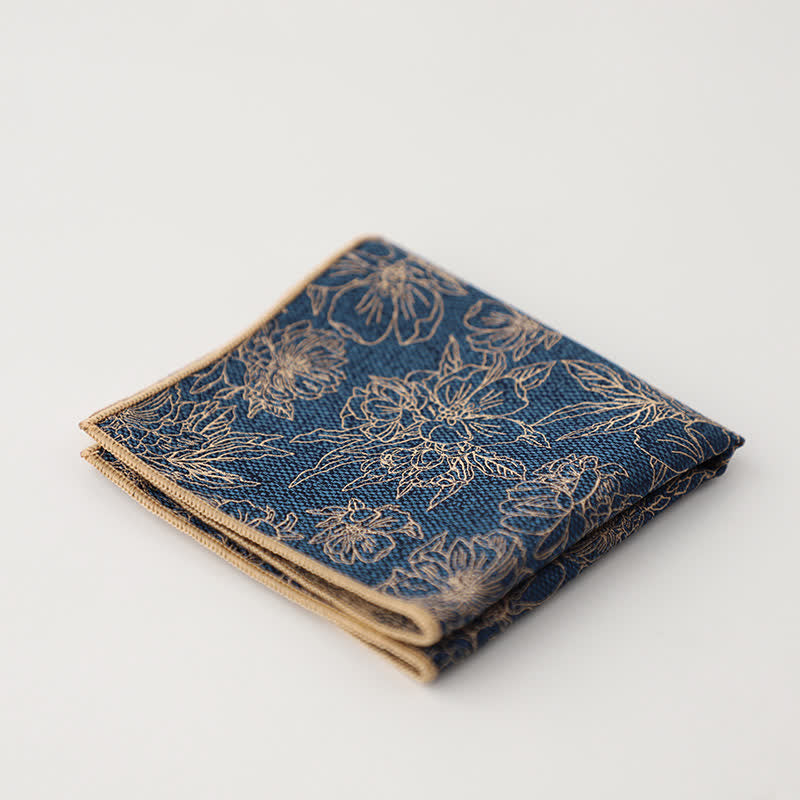 Pañuelo de bolsillo con estampado floral artístico para hombre