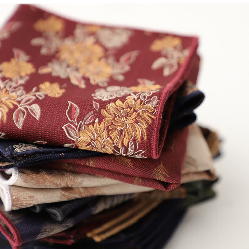 Pañuelo de bolsillo con estampado floral artístico para hombre