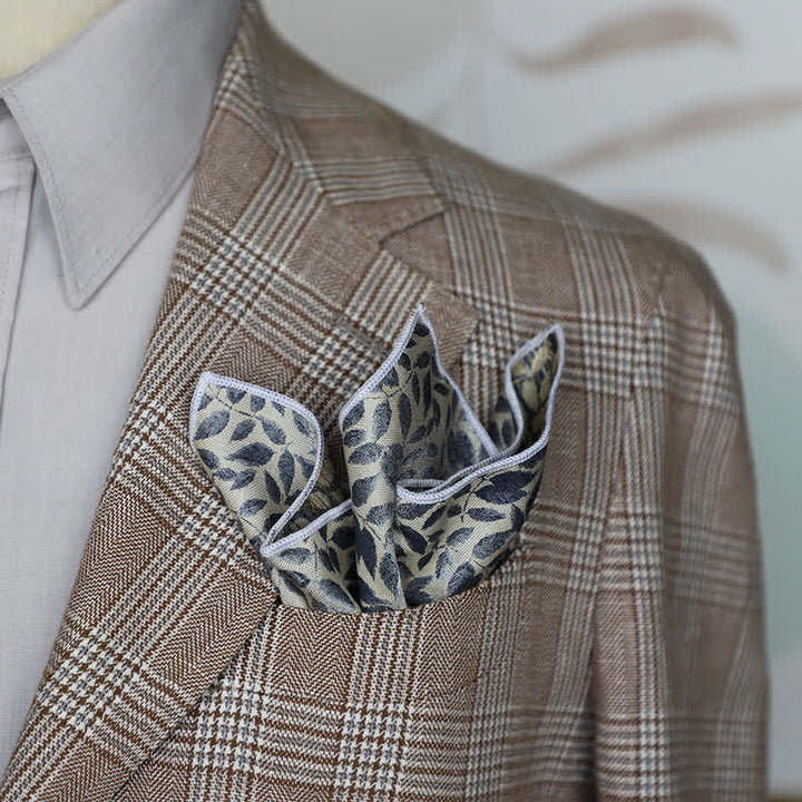 Pañuelo de bolsillo con estampado floral artístico para hombre