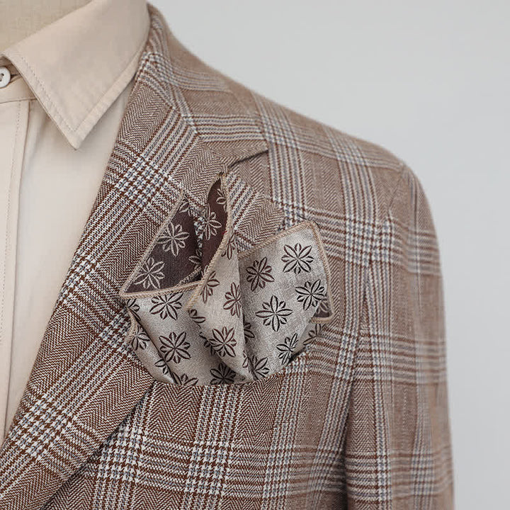 Pañuelo de bolsillo con estampado floral retro elegante para hombre