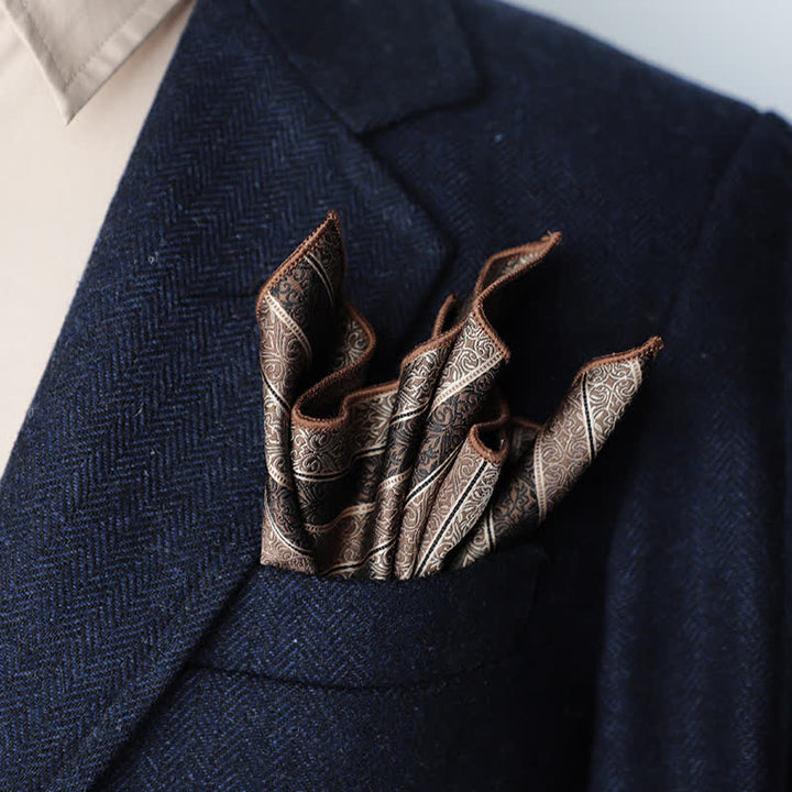 Pañuelo de bolsillo con lunares y rayas para hombre