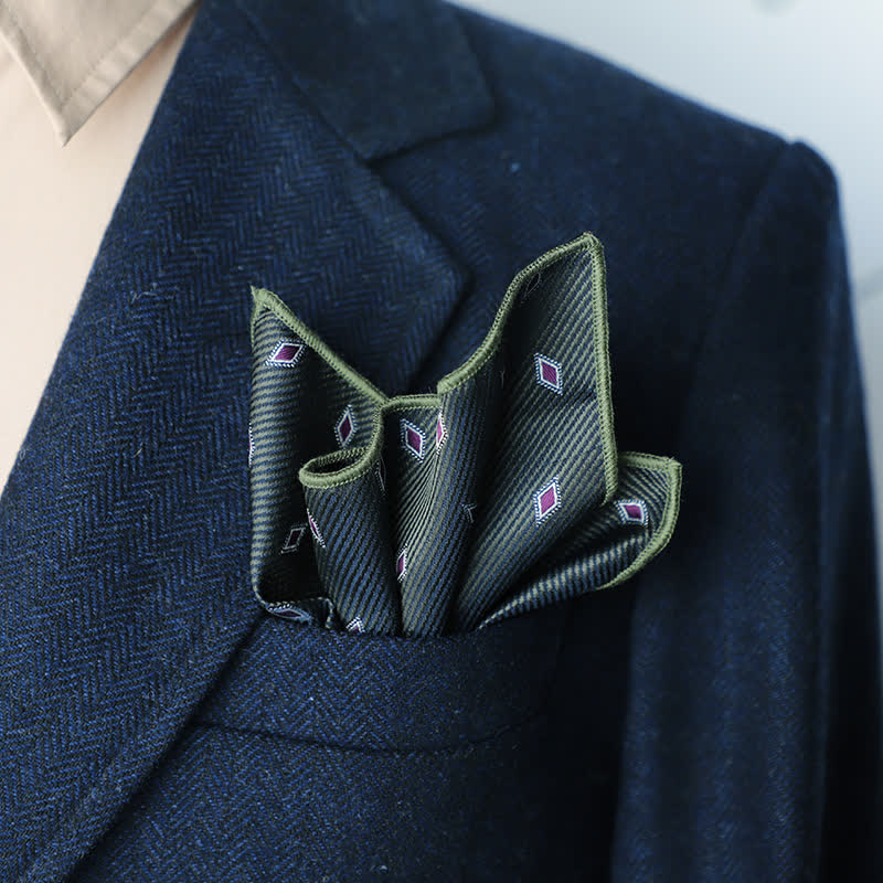 Pañuelo de bolsillo con lunares y rayas para hombre