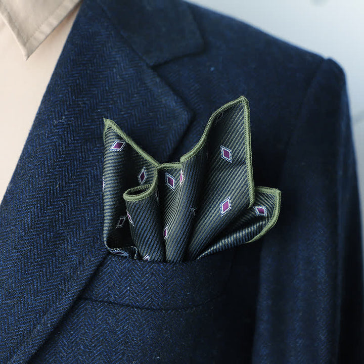 Pañuelo de bolsillo con lunares y rayas para hombre