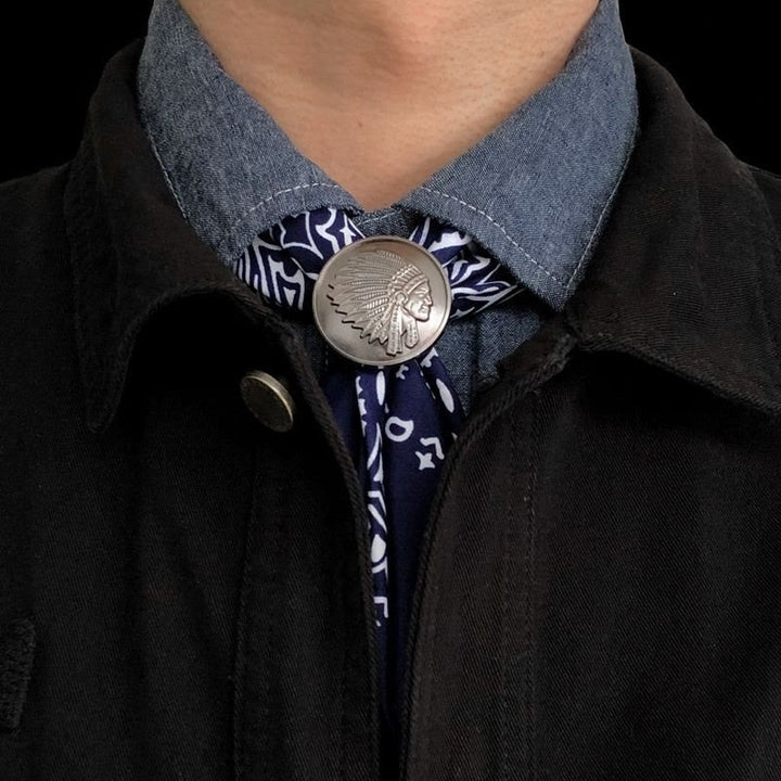 Bufanda con hebilla estilo hip hop retro de estilo indio para hombre